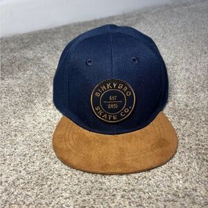 NWOT Binky Bro Infant Navy and Brown Cap Infant Hat Baby Hat